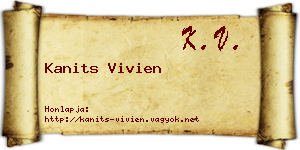 Kanits Vivien névjegykártya